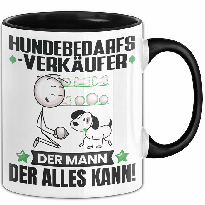 Hundebedarfsverkäufer Tasse Geschenk für Hundebedarfsverkäufer Der Mann Der Alles Kann Geschenkidee zum Geburtstag Schwarz Trendation