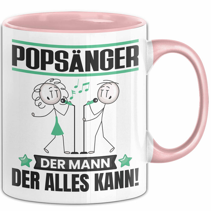 Popsänger Tasse Geschenk für Popsänger Der Mann Der Alles Kann Geschenkidee zum Geburtstag Rosa Trendation