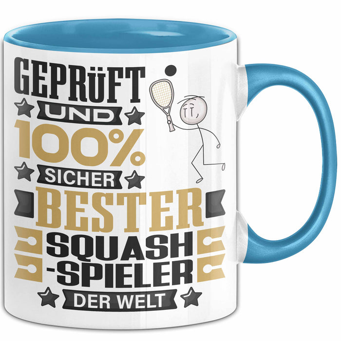 Squash-Spieler Geschenk Lustiger Spruch für Squash-Spieler Geschenkidee Bester Squash-Spieler Der Welt Blau Trendation