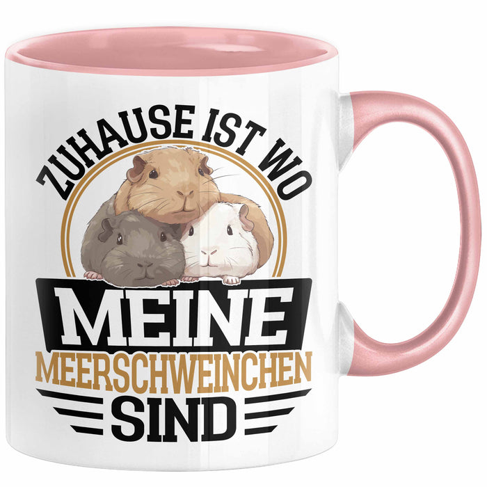 Meerschweinchen Geschenk Tasse Spruch Meerschweinchen-Besitzerin Geschenkidee Kaffee-Becher Rosa Trendation
