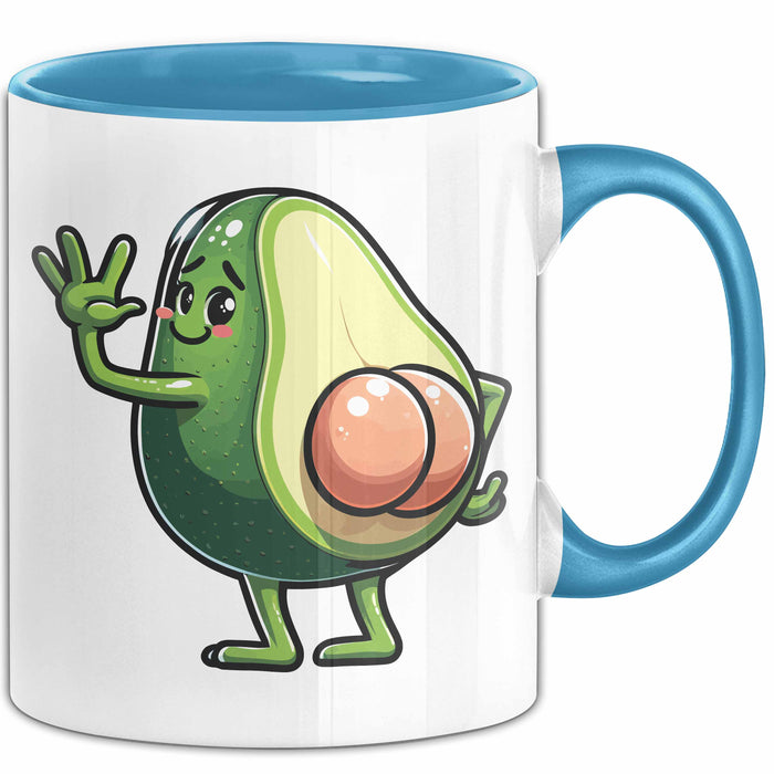 Avocado-Liebhaber Tasse Geschenk Hintern Geschenkidee Blau Trendation