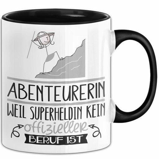Abenteurerin Geschenk Tasse Lustiger Spruch Abenteurerin Weil Superheldin Kein Offizieller Beruf Ist Geschenkidee Trendation