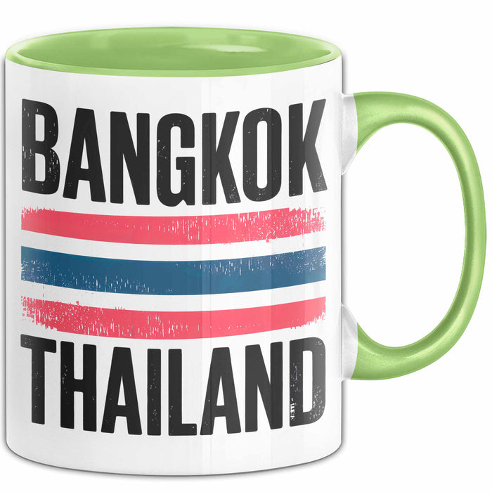 Bangkok Thailand Tasse Geschenk Lustige Geschenkidee Spruch Grün Trendation