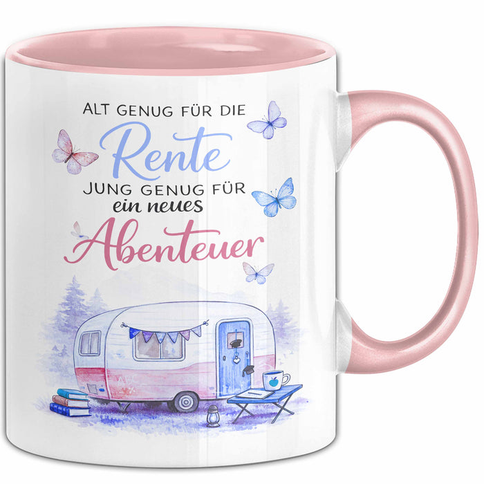 Rentner Pensionär Sarkasmus Tasse Geschenk Lustige Geschenkidee Spruch Alt Genug Für Die Rente Rosa Trendation