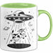 Sci-Fi Nerd Tasse Geschenkidee UFO entführt Kuh Weltraum Fan Geschenkidee Lustig Grün Trendation