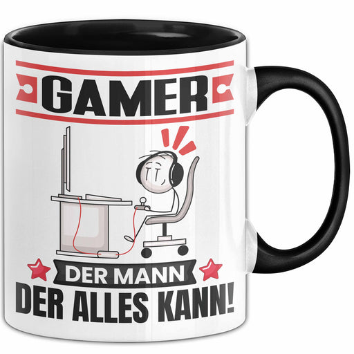 Gamer Tasse Geschenk für Gamer Der Mann Der Alles Kann Geschenkidee zum Geburtstag Schwarz Trendation