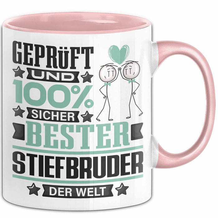 Stiefbruder Geschenk Lustiger Spruch für Stiefbruder Geschenkidee Bester Stiefbruder Der Welt Rosa Trendation