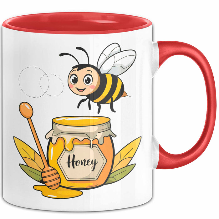 Bienenliebhaber Tasse Geschenkidee für Bestäuber Fan Rot Trendation