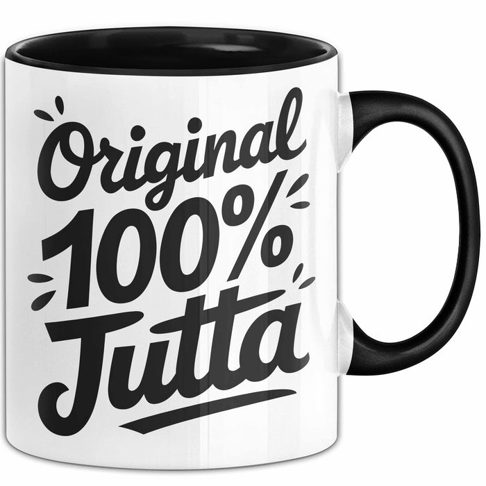 Jutta Tasse Geschenk Original 100% Jutta Geschenkidee Geburtstag Schwarz Trendation