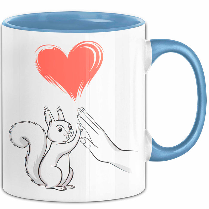 Eichhörnchen Tierliebhaber Tasse Geschenk Lustige Geschenkidee Spruch Blau Trendation