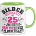 Silberhochzeit Tasse Geschenk Seit 25 Jahren Lustiger Spruch Humorvoll Grün Trendation
