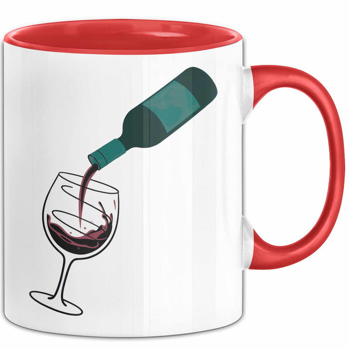Weinliebhaber Tasse Geschenkidee für Wein Enthusiasten Rot Trendation