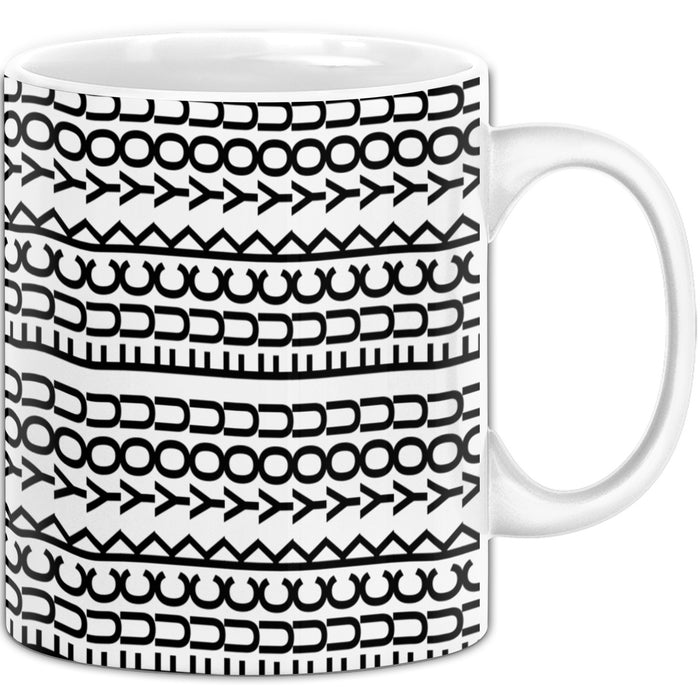 Fuc* You Tasse Lustiges Geschenk Allover-Print Quer Lesen Trendation