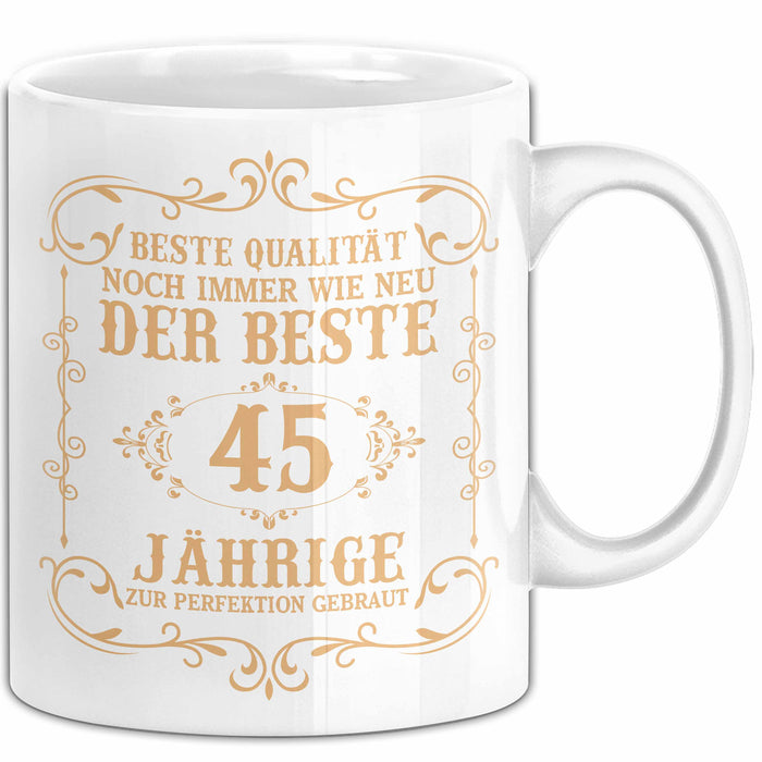 45er Geburtstag Geschenk Männer Vater Mann Noch Immer Der Beste 45-Jährige Zur Perfektion Gebraut Opa Weiß Trendation