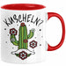 Kaktus Tasse Geschenk Kuscheln Sarkasmus Humor Geschenkidee Kaffee-Becher Kaktus-Liebhaber Frauen Rot Trendation