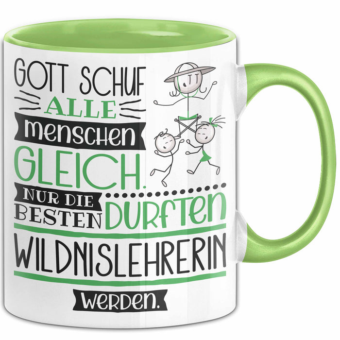 Wildnislehrerin Geschenk Becher Tasse Gott Schuf Alle Menschen Gleich Nur Die Besten Durfeten Wildnislehrerin Werden Geschenkidee Lustig Grün Trendation