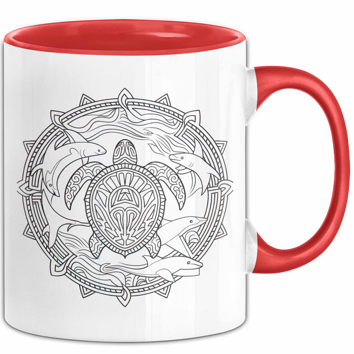Schildkröte Tierliebhaber Tasse Geschenk Lustige Geschenkidee Spruch Schildkröte Orca Delfin Rot Trendation