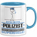 Polizist Geschenk Tasse Ich Bin Polizist Aber Sag Doch Einfach Superheld Lustige Geschenkdiee für Polizist Kaffee-Becher Blau Trendation