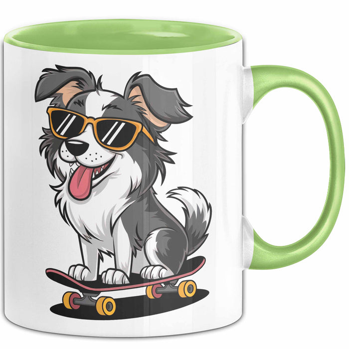 Hund Tierliebhaber Skateboard Tasse Geschenk Lustige Geschenkidee Spruch Grün Trendation