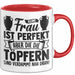 Töpferin Tasse Geschenk Keine Frau Ist Perfekt Aber Die Die Töpfern Sind Verdammt Nah Dran Rot Trendation