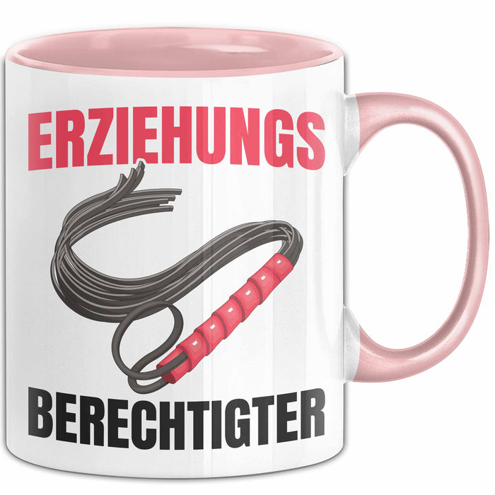 Witzige Tasse Geschenk Erziehungsberechtigter Spruch Lustiger Becher Rosa Trendation