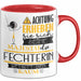 Fechterin Tasse Geschenk Lustiger Spruch Bitte Erheben Sie Sich Seine Majestät Die Fechterin Betritt Den Raum Rot Trendation