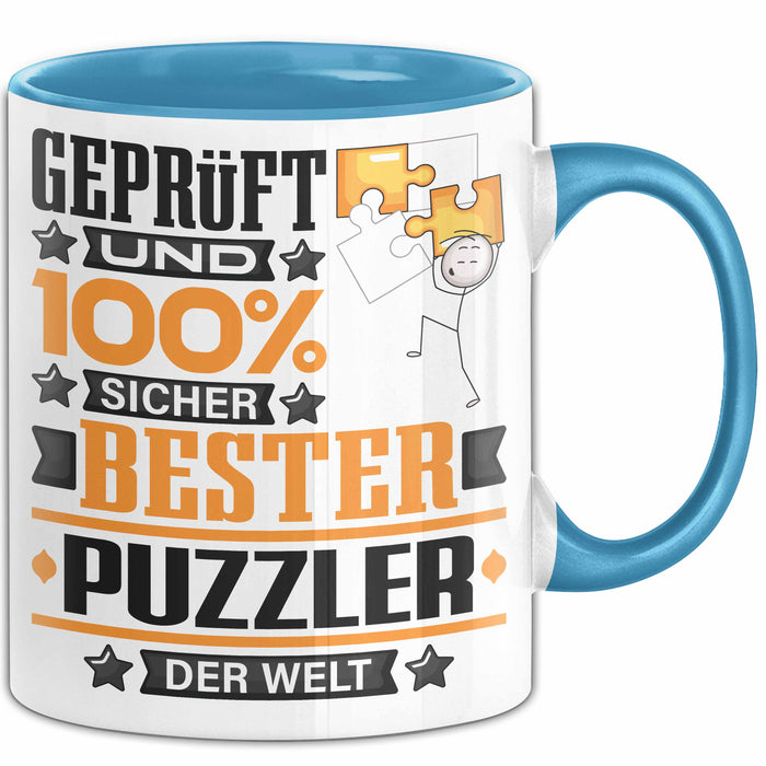 Puzzler Geschenk Lustiger Spruch für Puzzler Geschenkidee Bester Puzzler Der Welt Blau Trendation