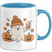 Halloween Tasse Geschenk Kürbis Geschenkidee Oktober Kaffee-Becher Blau Trendation