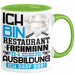 Restaurantfachmann Ausbildung Tasse Geschenk Ich Bin Restaurantfachmann In Der Ausbildung Ich Darf Das Geschenkidee Spruch Grün Trendation