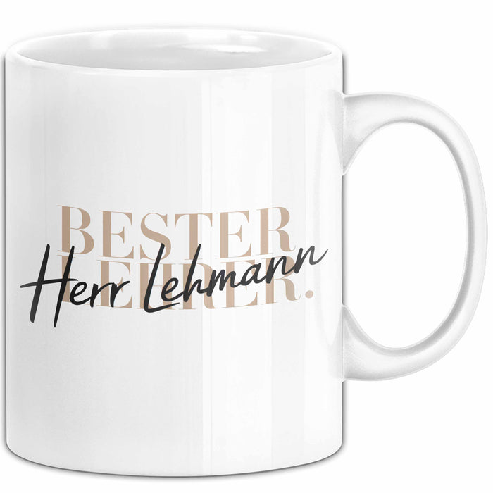 Lehrer Wertschätzung Tasse Geschenk Lustige Geschenkidee Spruch Bester Lehrer Weiß Trendation