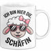 Schaf Tier Bauer Tasse Becher Geschenk Lustige Geschenkidee Spruch Ich Bin Hier Die Schäffin Weiß Trendation