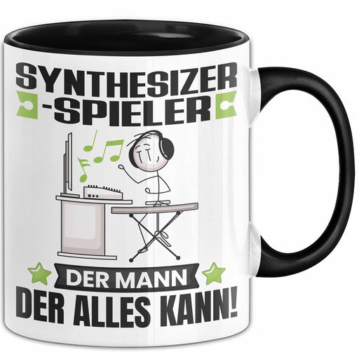 Synthesizer-Spieler Tasse Geschenk für Synthesizer-Spieler Der Mann Der Alles Kann Geschenkidee zum Geburtstag Schwarz Trendation