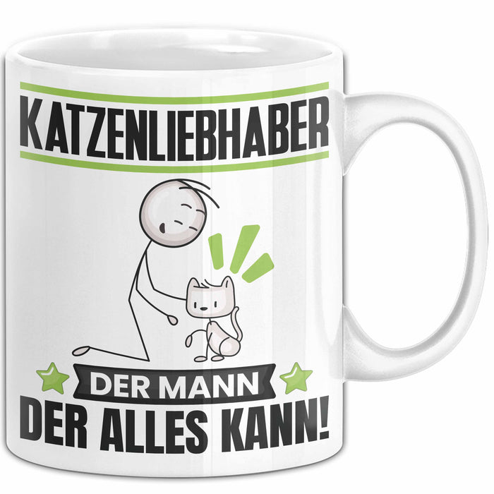 Katzenliebhaber Tasse Geschenk für Katzenliebhaber Der Mann Der Alles Kann Geschenkidee zum Geburtstag Weiß Trendation
