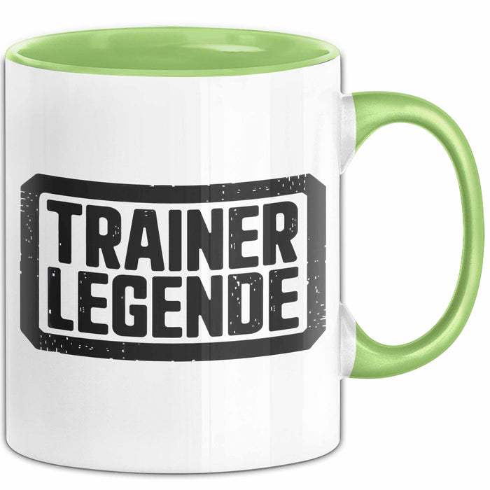 Fußballtrainer Fußballteam Tasse Geschenk Lustige Geschenkidee Spruch Trainer Legende Grün Trendation