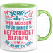 Büroarbeit Kollege Tasse Geschenk Lustige Geschenkidee Spruch Sorry Aber Wir Müssen Für Immer Befreundet Bleiben Du Weißt Zu Viel Grün Trendation