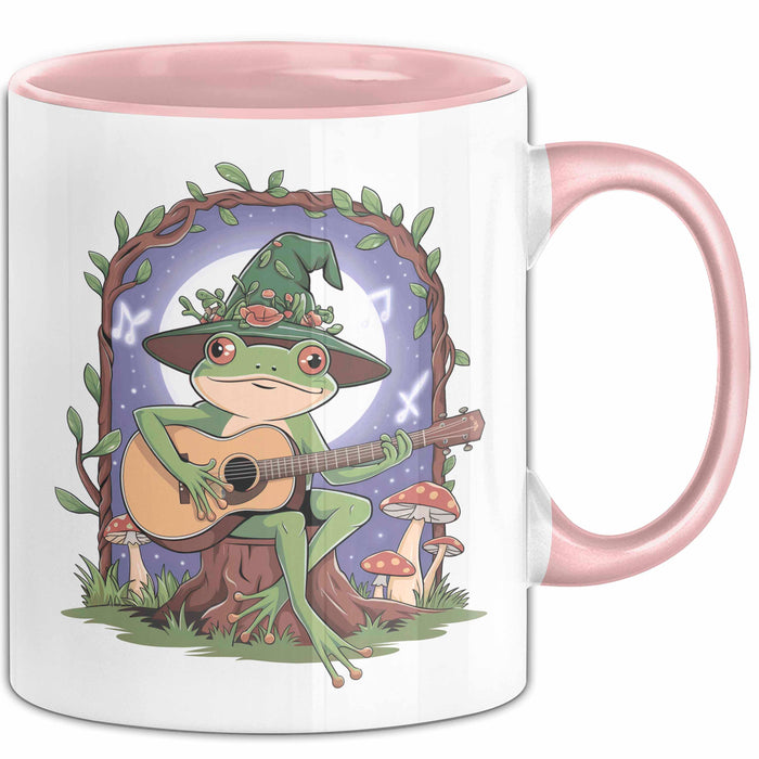 Frosch Tier Spielt Banjo Tasse Geschenk Lustige Geschenkidee Spruch Rosa Trendation