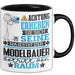 Modelbauer Geschenk Tasse Lustiger Spruch Erheben Sie Sich Der Modelbauer Betritt den Raum Schwarz Trendation