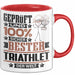 Triathlet Geschenk Lustiger Spruch für Triathlet Geschenkidee Bester Triathlet Der Welt Rot Trendation
