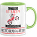 Motorradfahrerin Tasse Geschenk Becher Stark Attraktiv Furchtlos Motorradfahrerin Lustige Geschenkidee Grün Trendation