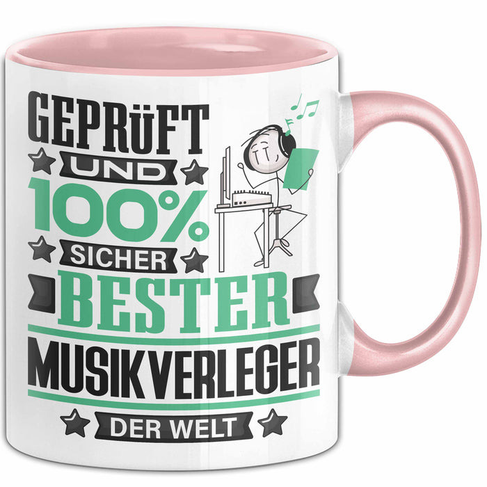 Musikverleger Geschenk Lustiger Spruch für Musikverleger Geschenkidee Bester Musikverleger Der Welt Rosa Trendation