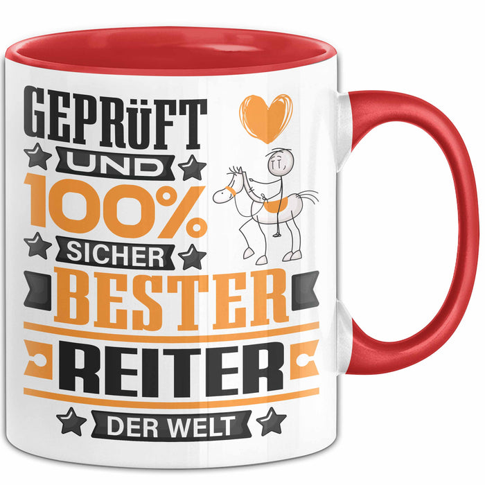 Reiter Geschenk Lustiger Spruch für Reiter Geschenkidee Bester Reiter Der Welt Rot Trendation