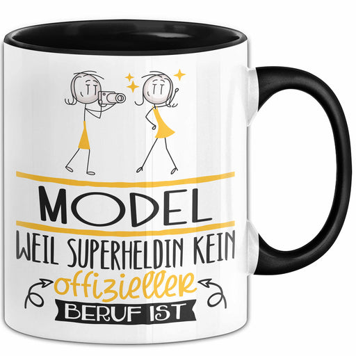 Model Geschenk Tasse Lustiger Spruch Model Weil Superheldin Kein Offizieller Beruf Ist Geschenkidee Trendation