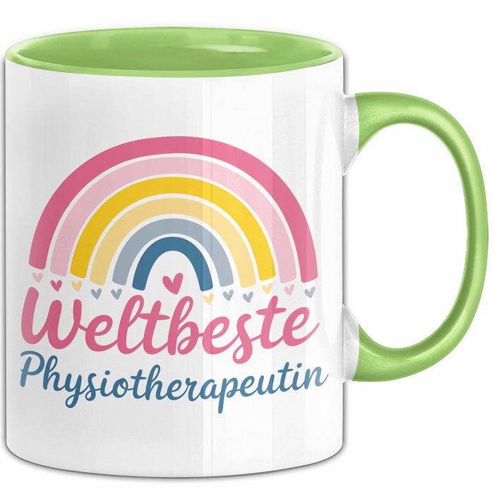 Physiotherapeut Physiotherapie Tasse Geschenk Lustige Geschenkidee Spruch Weltbeste Physiotherapeutin Grün Trendation