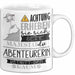 Abenteurerin Tasse Geschenk Lustiger Spruch Bitte Erheben Sie Sich Seine Majestät Die Abenteurerin Betritt Den Raum Weiß Trendation