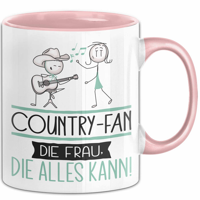 Country-Fan Geschenk Tasse Becher Die Frau Die Allen Kann Geschenkidee für eine Country-Fan Lustig Rosa Trendation
