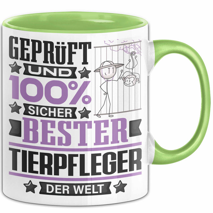 Tierpfleger Geschenk Lustiger Spruch für Tierpfleger Geschenkidee Bester Tierpfleger Der Welt Grün Trendation
