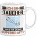 Taucher Tasse Geschenk für Taucher Geburtstag Lustiger Spruch Kaffee-Becher Was Ist Deine Superkraft Weiß Trendation