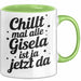 Gisela Tasse Geschenk Chillt Mal Alle Gisela Ist Ja Jetzt Da Geschenkidee Becher mit Name Grün Trendation