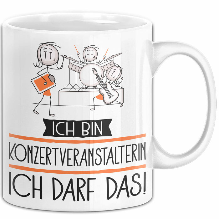 Geschenk für Konzertveranstalterin Tasse Lustige Geschenkidee Geburtstag Ich Bin Konzertveranstalterin Ich Darf Das Weiß Trendation