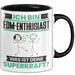 EDM-Enthusiast Tasse Geschenk für EDM-Enthusiast Geburtstag Lustiger Spruch Kaffee-Becher Was Ist Deine Superkraft Schwarz Trendation
